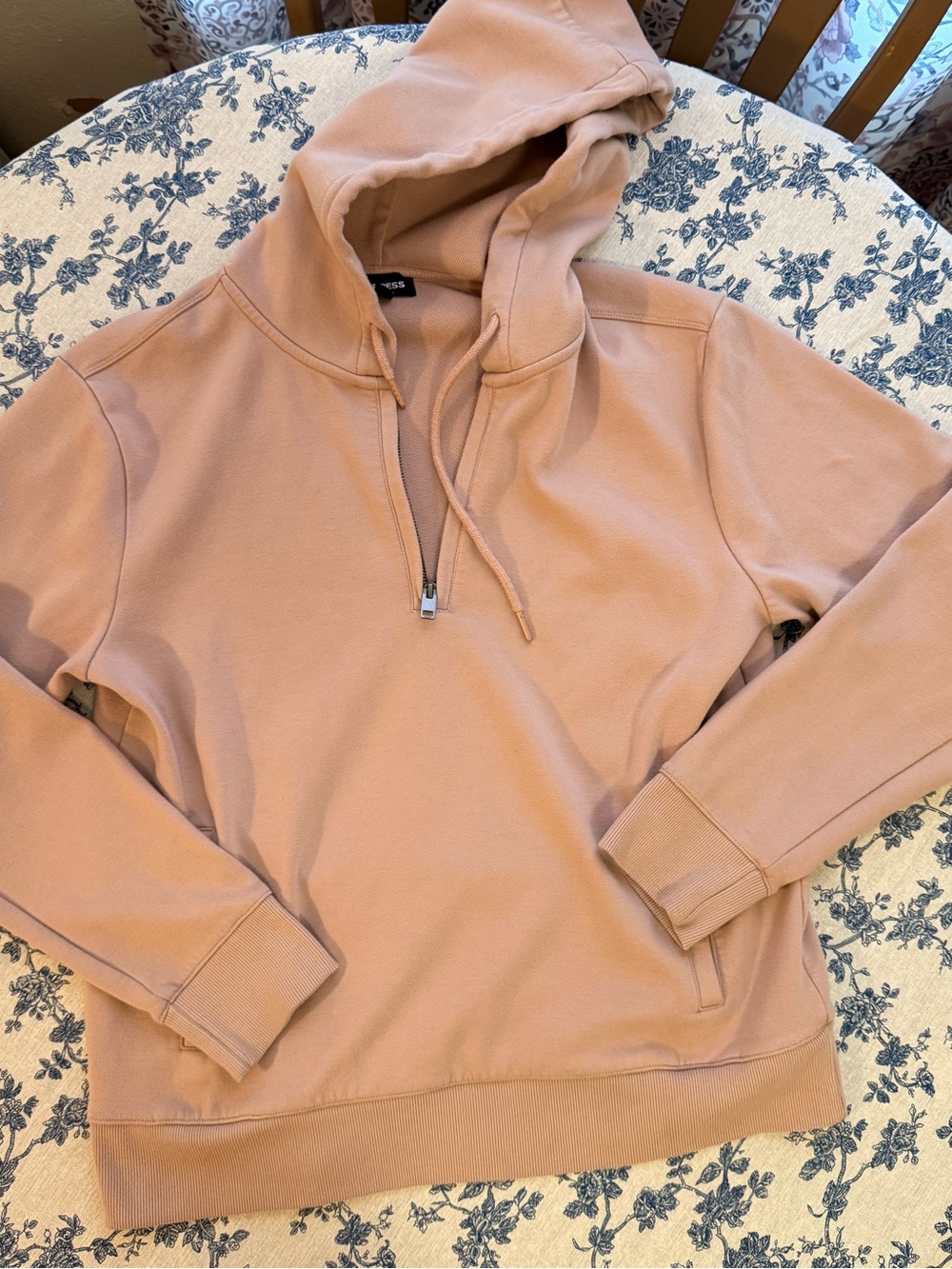 Express Men's Zip-Up Hoodie - Dusty Rose